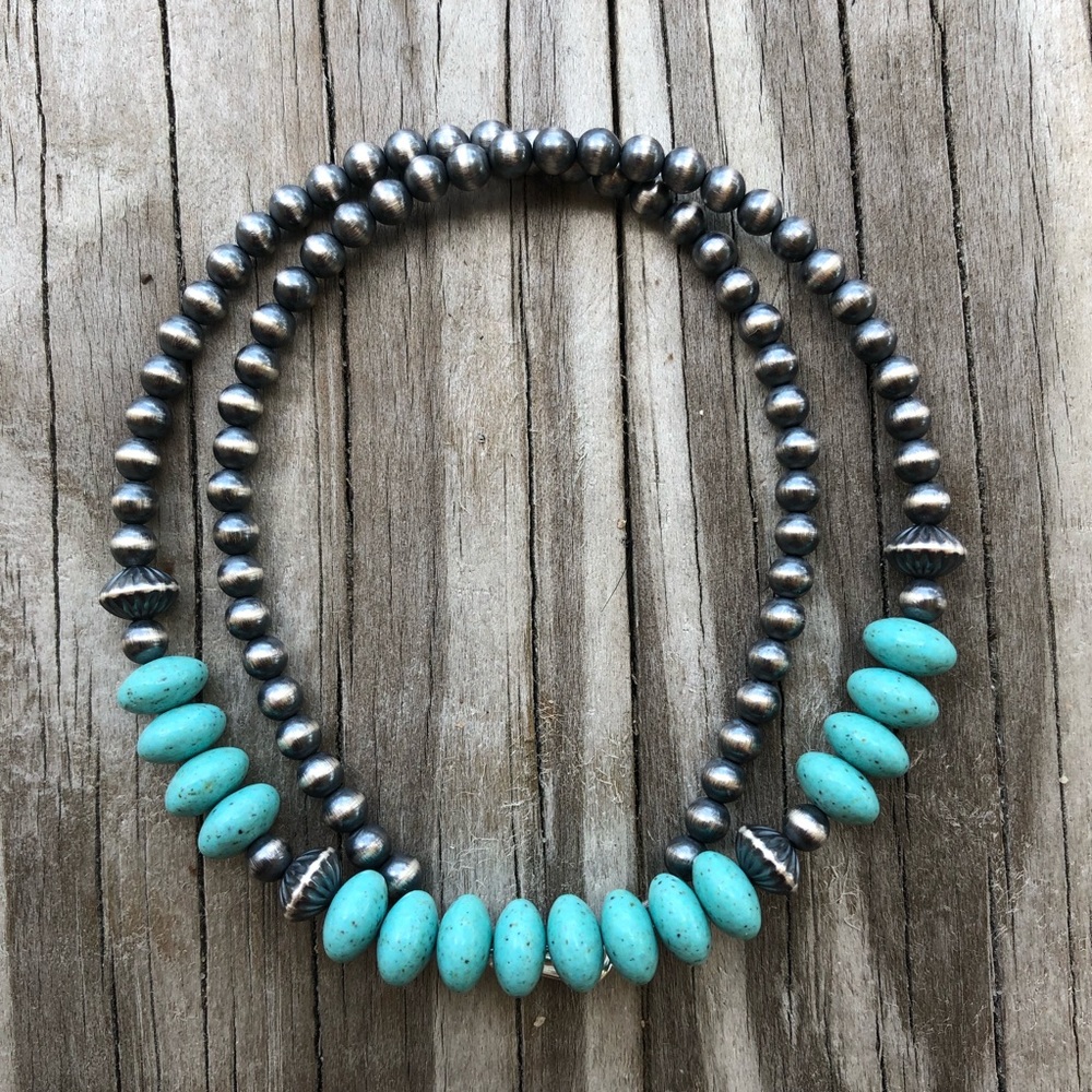 SOLD‼️Desert Pearl & Turquoise Necklace